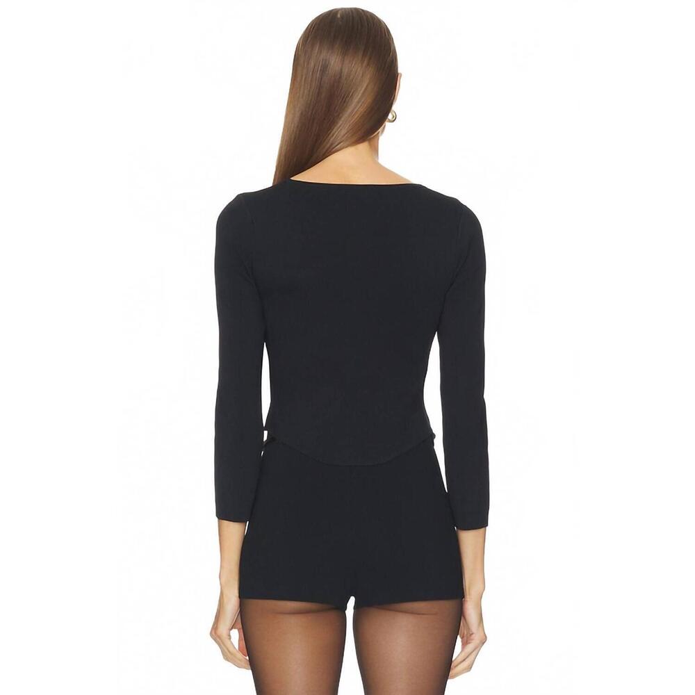 NEW L'AGENCE sasha knit corset top in black/gold - Picture 4 of 5